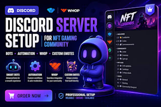 custom discord setup for nft gaming community bots automation whop custom emotes