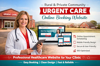 design rural private community urgent care online appointment booking website