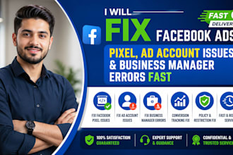 fix facebook ads pixel, ad account issues and business manager errors fast