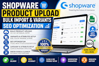 shopware product upload bulk import variants SEO optimization CSV data entry