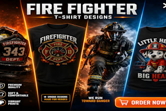 design custom firefighter t shirts