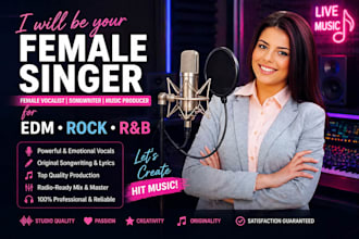 record dark pop female edm vocal topline house music lyrics for your track