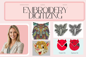 flawlessly digitize logo and images for embriodery fast HQ pes dst exp files