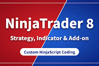 code a custom ninjatrader 8 strategy, indicator or add on, future trading bot