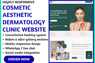design dermatologist, aesthetic, cosmetic surgery clinic website