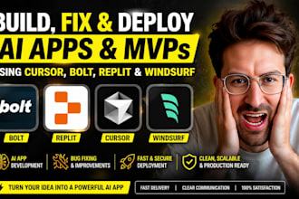 build, fix and deploy ai apps and mvps using cursor, bolt replit and  windsurf