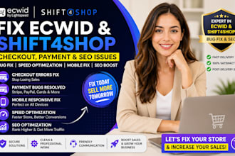 fix ecwid shift4shop checkout errors payment bugs mobile issues SEO problems