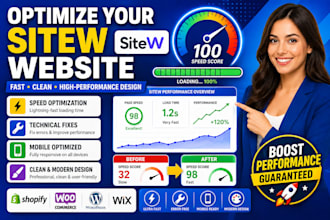 optimize sitew website for fix redesign speed improvement for high performance