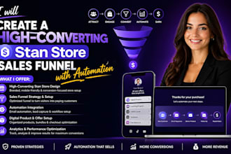 create a high converting stan store sales funnel with automation