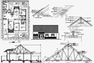 design wood or timber structure, trusses plan, framing plan permit drawings