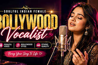 record soulful indian female bollywood vocals for music and songs