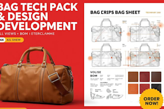 create bag tech pack for backpack handbag and accessories design