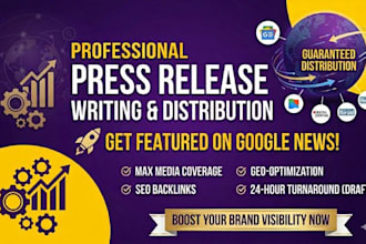 do professional press release writing and pr distribution to google news