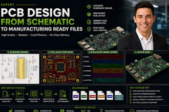provide expert pcb design from schematic to manufacturing ready files