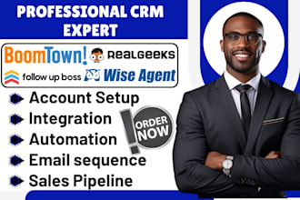 setup real estate crm boomtown follow up boss reel geeks wise agent integration