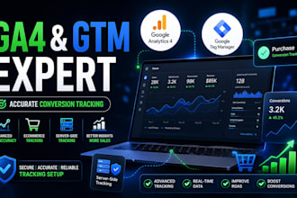 setup ga4 server side tracking, GTM, and conversion tracking for ecommerce
