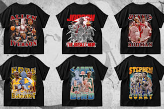 design custom bootleg 90s vintage tee, sports, streetwear