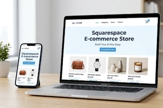 build or setup a squarespace ecommerce store website
