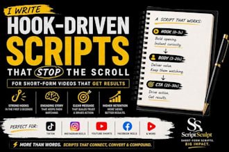 write viral short form video scripts for tiktok, reels, yt shorts