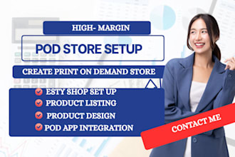 setup shopify or etsy print on demand store on printify, printful, gelato pod