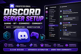 setup custom discord server nft gaming ecommerce, bot emote setup and management
