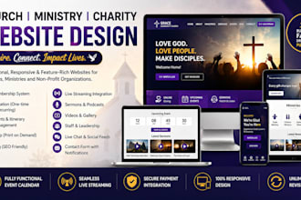 do modern church website,ministry website with livestreaming