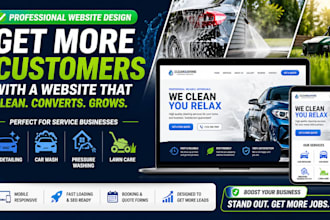 design a car detailing, car wash, pressure washing or lawn care website