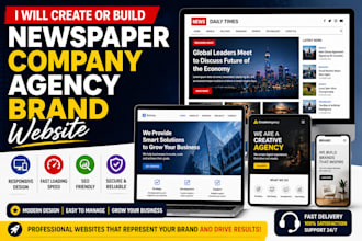 build modern newspaper business agency brand website