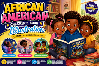 create african american children book illustrations and kids picture book art