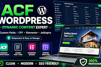 build acf wordpress website, custom post type and dynamic website