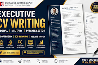 create and write your executive federal military level cv resume cover letter uk