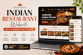 create indian restaurant website with menu and booking system