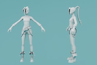 make for you a 3d low poly character