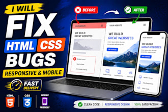 fix HTML CSS responsive issue and mobile layout bugs