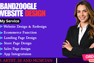 design a bandzoogle music website store page and studio site