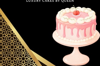 design luxury black gold cake logo