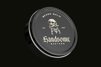 make a bold masculine logo for handsome bastard beard supply