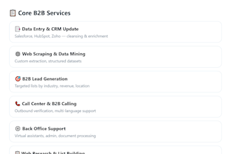 do lead generation, contact list building and  data entry