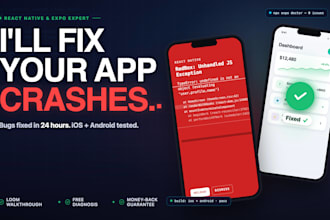 fix bugs and crashes in your react native or expo mobile app