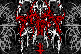 design grunge streetwear with cyber sigilism or tribal
