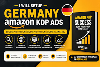 germany setup amazon kdp ads, ebook promotion, book promotion, book marketing