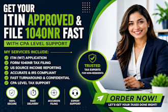 get your itin approved and file 1040nr fast with CPA