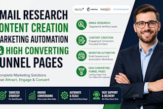 do email research content creation marketing automation and high converting page