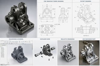 do product design cnc patent drawing solidworks rendering