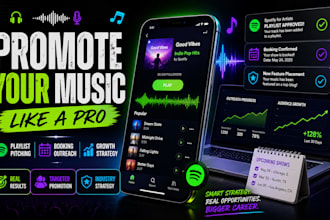 promote your music with playlist pitching, booking outreach and industry