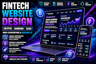 design a high converting fintech website, crypto website and finance website