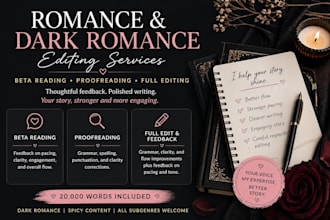 edit or proofread your dark romance or spicy romance novel