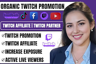 do twitch promotion to boost real followers, live chatters and engagement