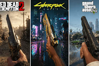 develop unique mods for cyberpunk 2077, gta 5, rdr2, and fallout