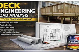 do deck engineering load analysis and autocad framing drawings